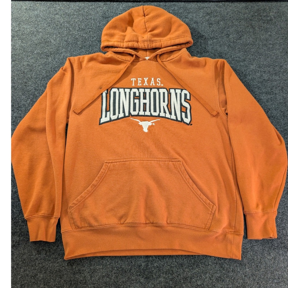 Majestic Texas Longhorns Hoodie Mens Medium Orange Excellent NCAA Pullover